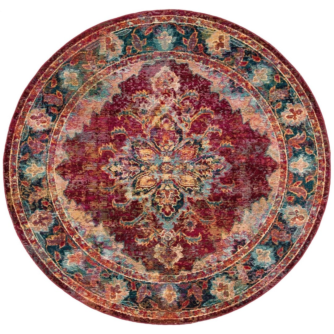 SAFAVIEH Crystal Collection CRS508R Ruby / Navy Rug Image 1