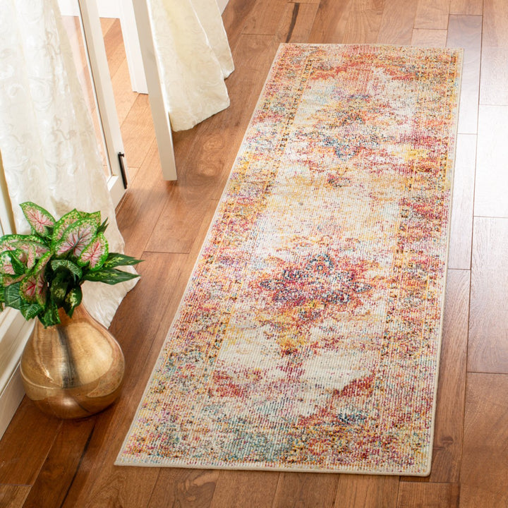 SAFAVIEH Crystal Collection CRS508V Cream/Rose Rug Image 3