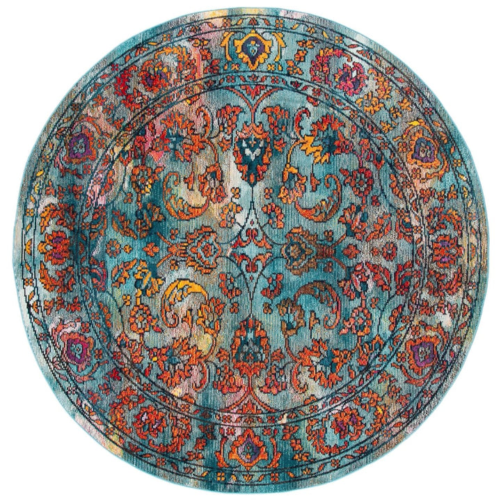 SAFAVIEH Crystal CRS515A Light Blue / Orange Rug Image 1