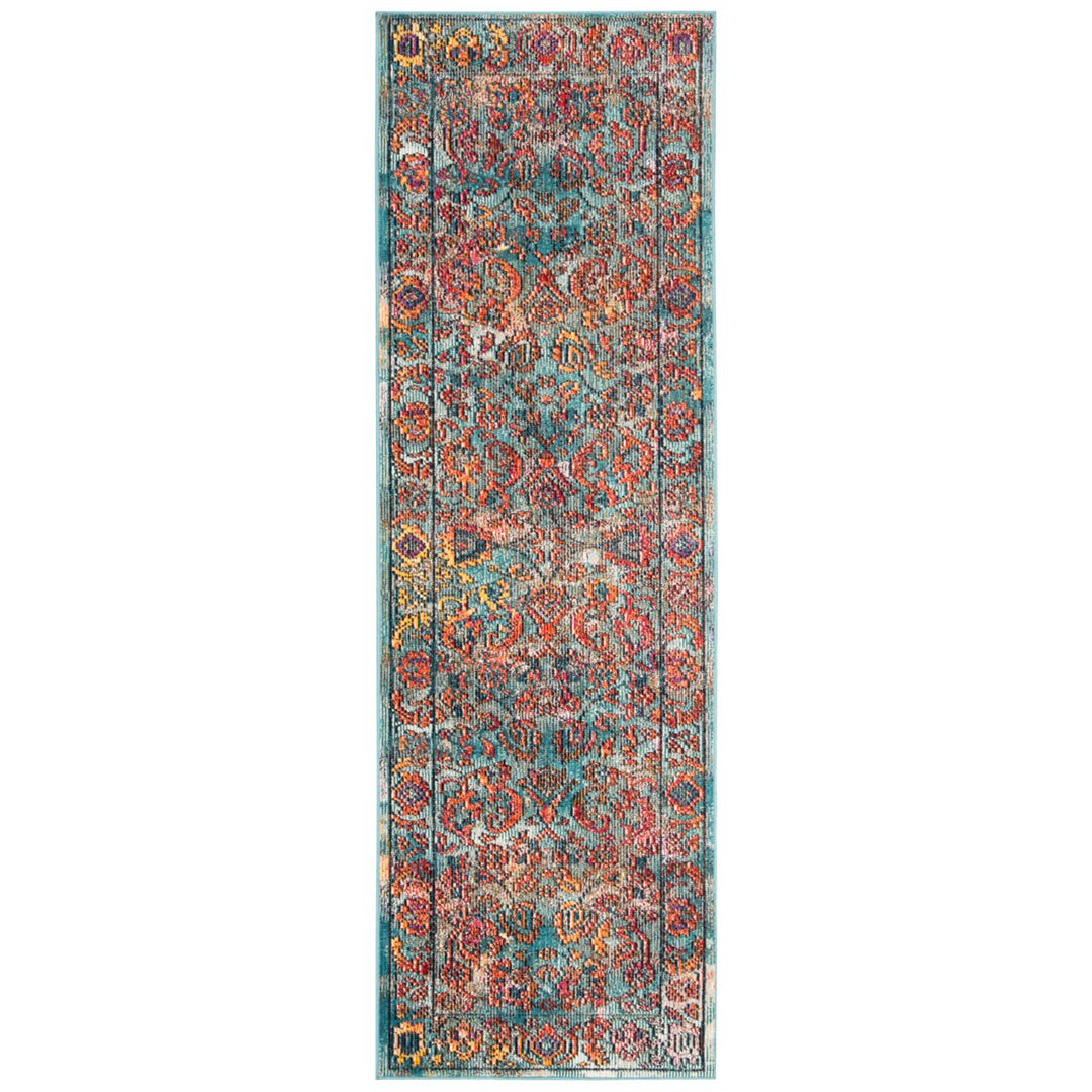 SAFAVIEH Crystal CRS515A Light Blue / Orange Rug Image 1