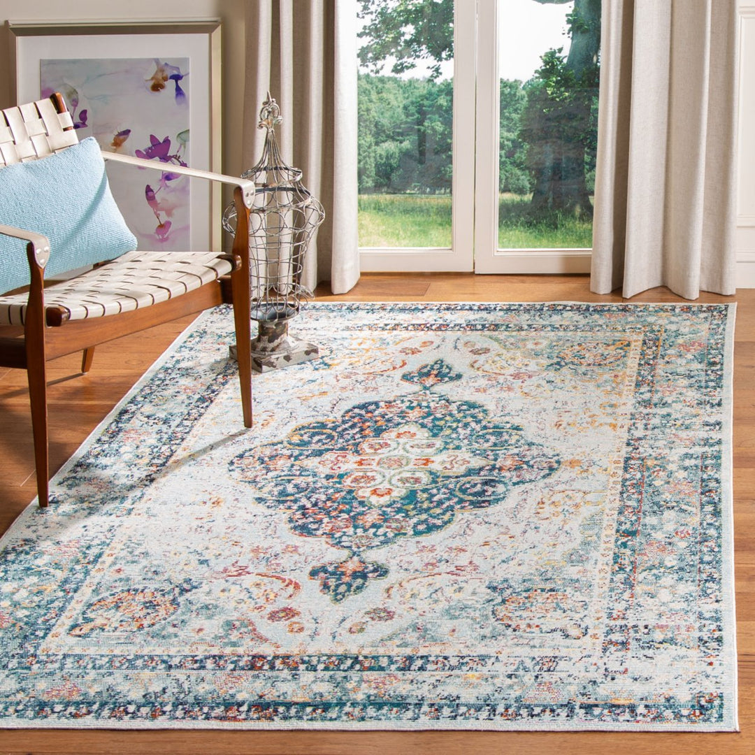 SAFAVIEH Crystal Collection CRS523H Blue/Ivory Rug Image 1