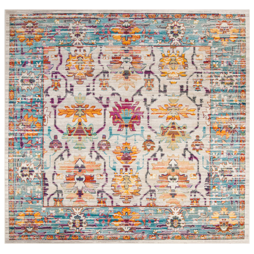 SAFAVIEH Crystal Collection CRS518G Cream/Teal Rug Image 6