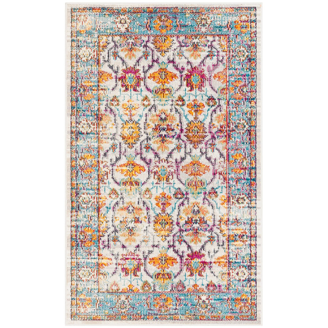 SAFAVIEH Crystal Collection CRS518G Cream/Teal Rug Image 8