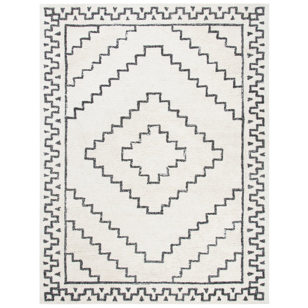 SAFAVIEH Casablanca CSB205Z Handmade Ivory / Black Rug Image 1