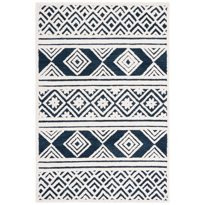 SAFAVIEH Casablanca CSB377A Handmade Ivory / Navy Rug Image 1