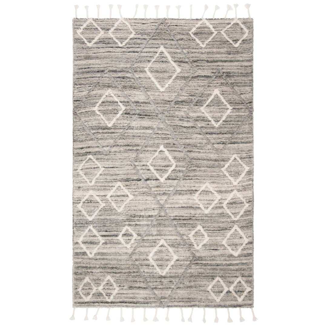 SAFAVIEH Casablanca CSB460F Handmade Grey / Ivory Rug Image 1