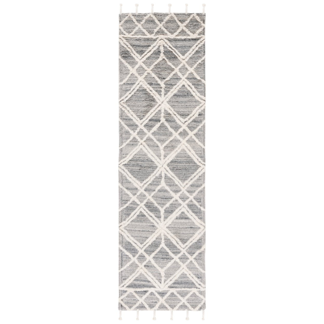 SAFAVIEH Casablanca CSB459F Handwoven Grey / Ivory Rug Image 1