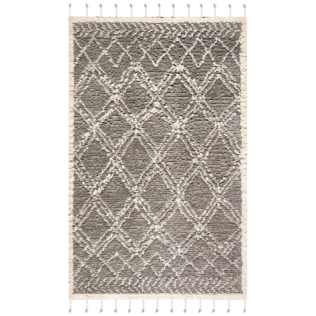 SAFAVIEH Casablanca CSB478F Handwoven Grey / Ivory Rug Image 1