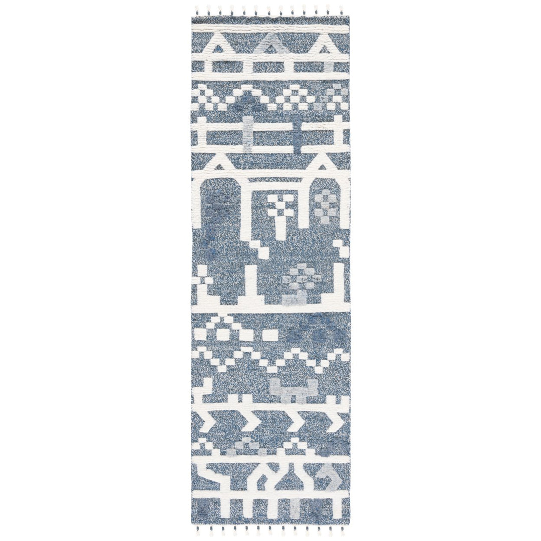 SAFAVIEH Casablanca CSB523M Hand-knotted Blue /Ivory Rug Image 1