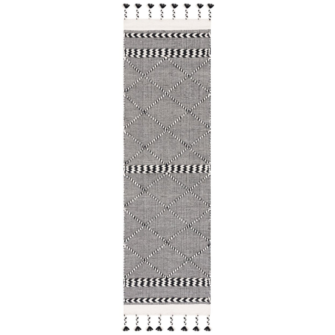 SAFAVIEH Casablanca CSB575Z Handmade Black / Ivory Rug Image 1