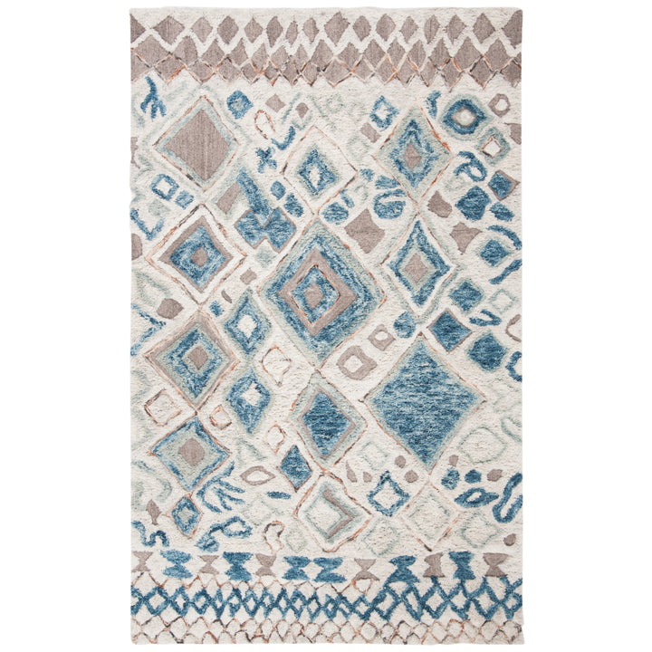 SAFAVIEH Casablanca Shag CSB618B Beige / Navy Rug Image 1