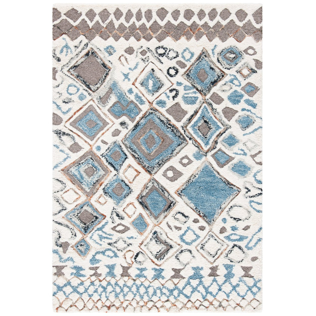 SAFAVIEH Casablanca Shag CSB618B Beige / Navy Rug Image 1