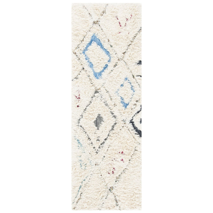 SAFAVIEH Casablanca Shag CSB637H Ivory / Charcoal Rug Image 1