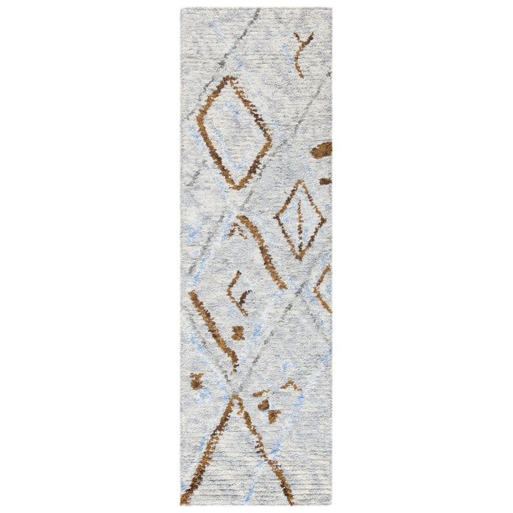 SAFAVIEH Casablanca Shag Collection CSB637F Grey/Blue Rug Image 1