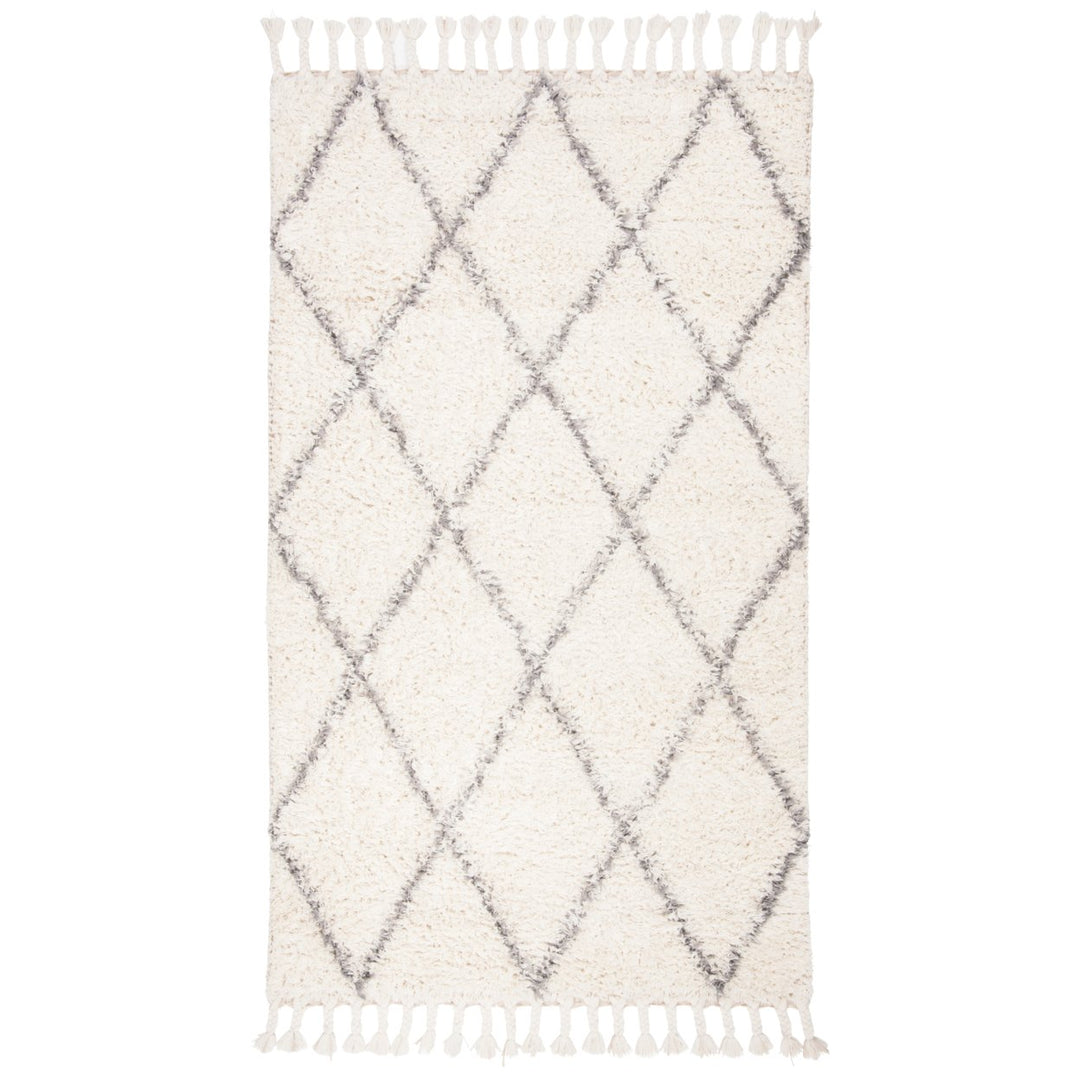 SAFAVIEH Casablanca CSB951F Handwoven Grey / Ivory Rug Image 1