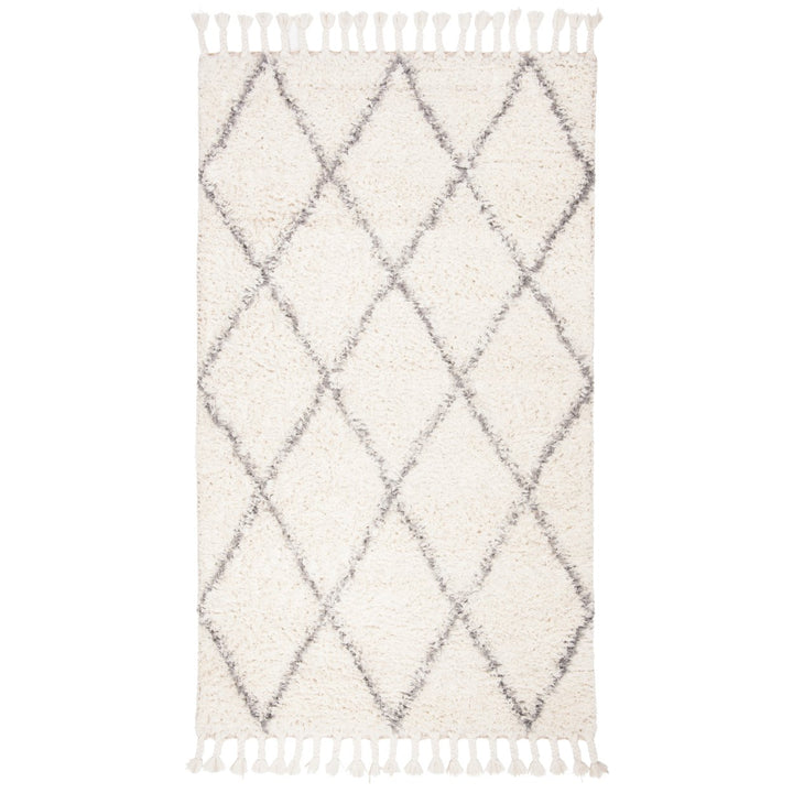 SAFAVIEH Casablanca CSB951F Handwoven Grey / Ivory Rug Image 1