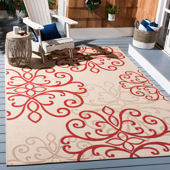 SAFAVIEH Courtyard CY6857-18 Creme / Red Rug Image 1