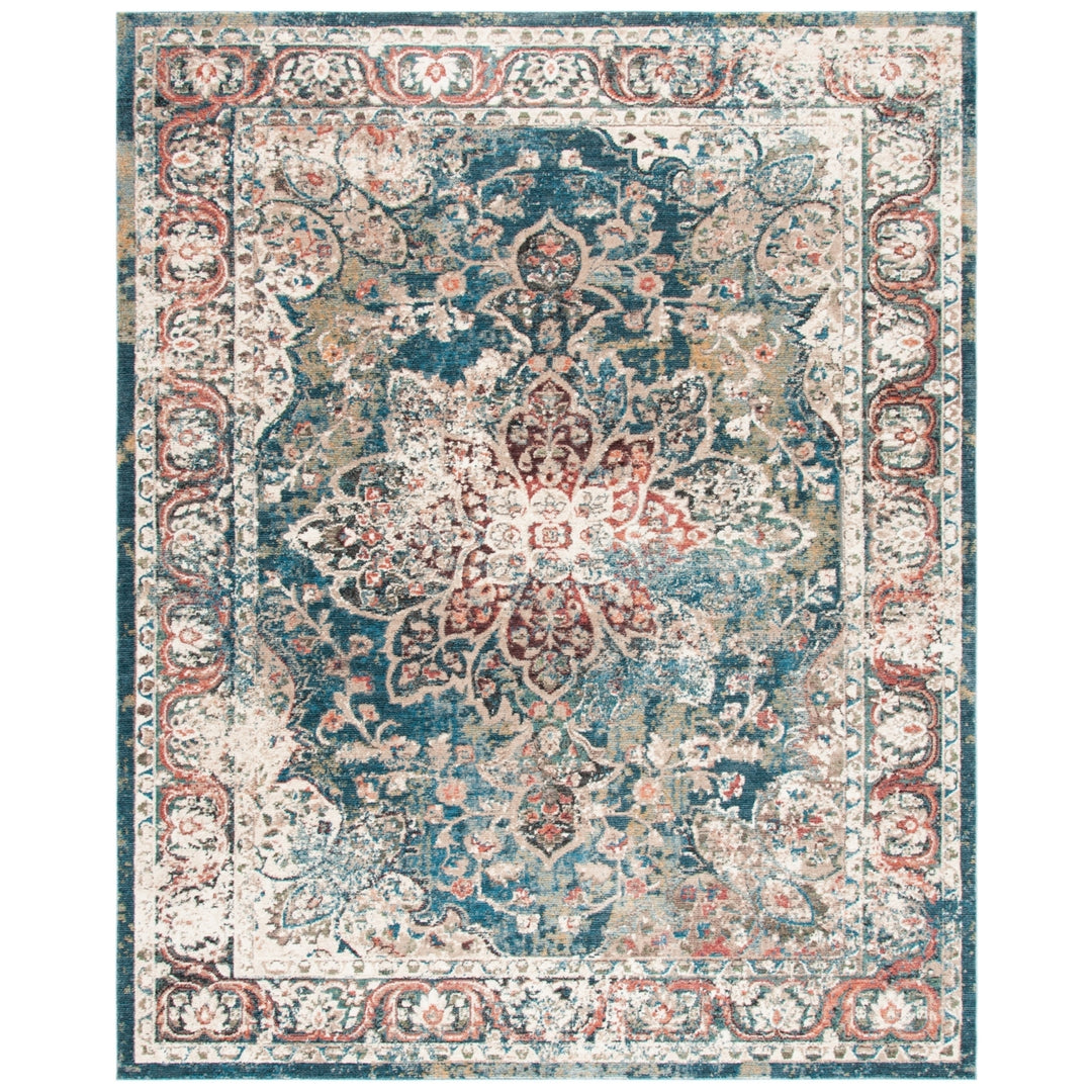 SAFAVIEH Carlyle Collection CYL215J Turquoise / Ivory Rug Image 1