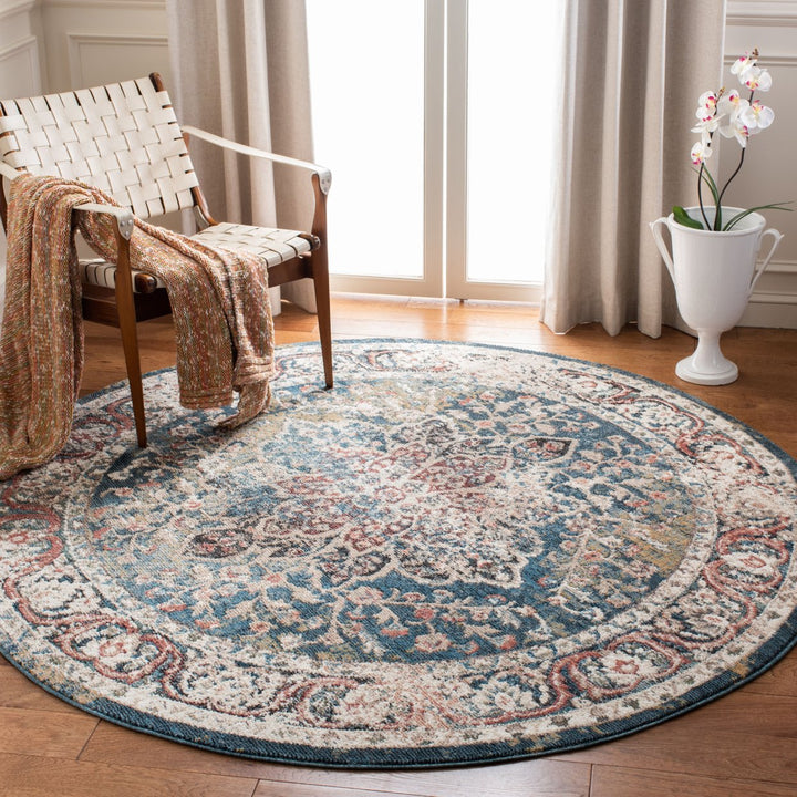 SAFAVIEH Carlyle Collection CYL215J Turquoise / Ivory Rug Image 2