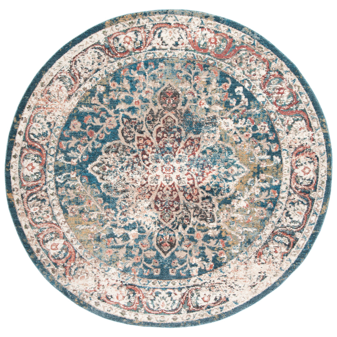 SAFAVIEH Carlyle Collection CYL215J Turquoise / Ivory Rug Image 4