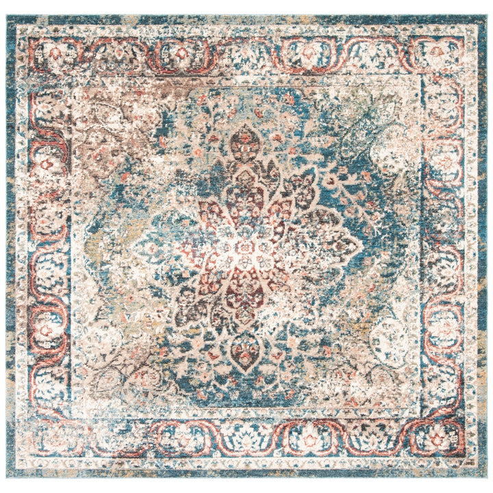 SAFAVIEH Carlyle Collection CYL215J Turquoise / Ivory Rug Image 6