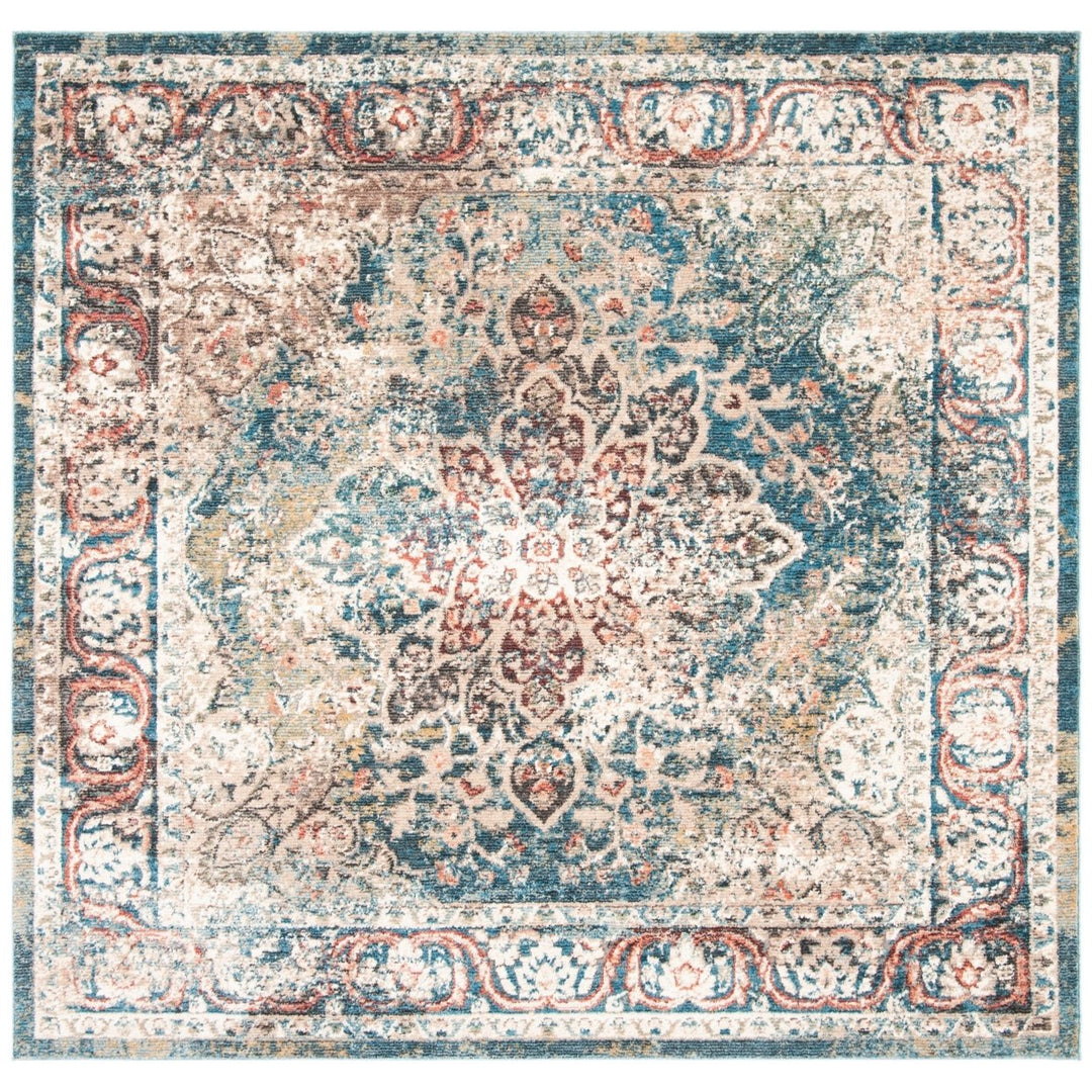 SAFAVIEH Carlyle Collection CYL215J Turquoise / Ivory Rug Image 1