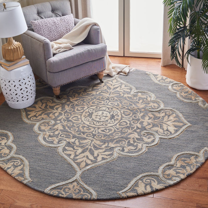 SAFAVIEH Dip Dye DDY510B Handmade Slate / Beige Rug Image 2