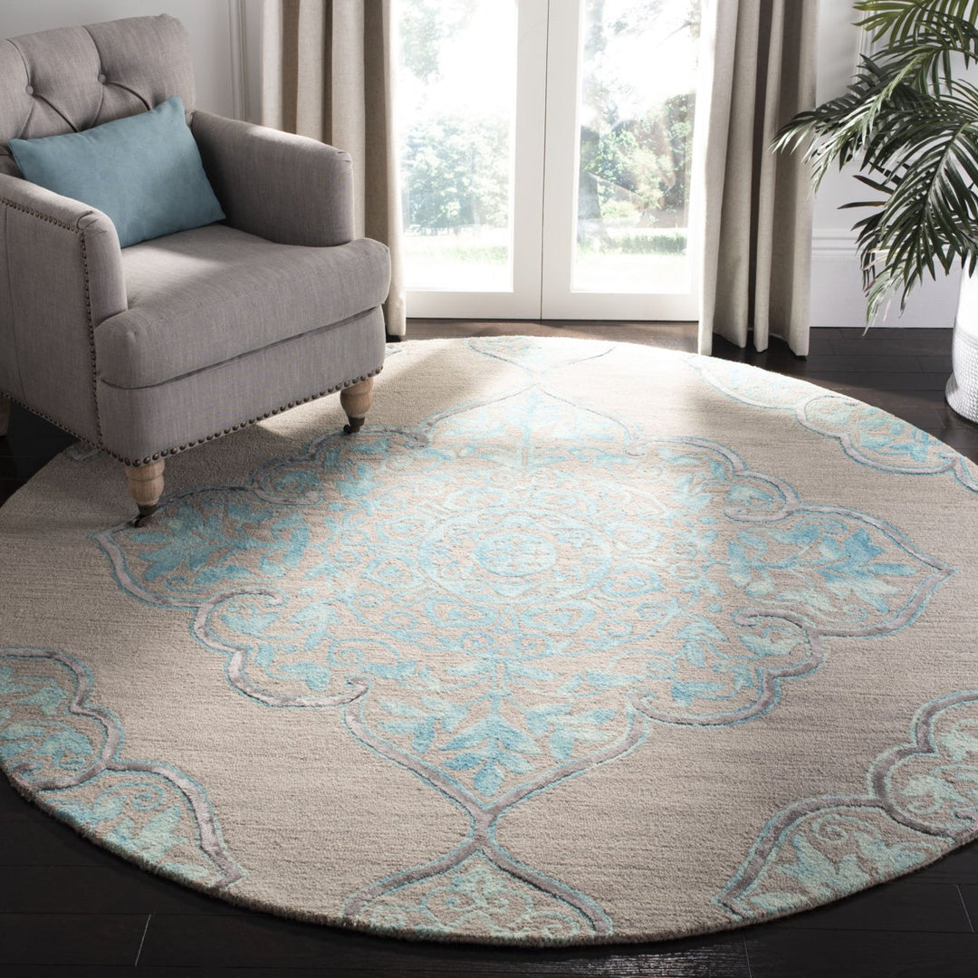 SAFAVIEH Dip Dye DDY510C Handmade Grey / Turquoise Rug Image 2