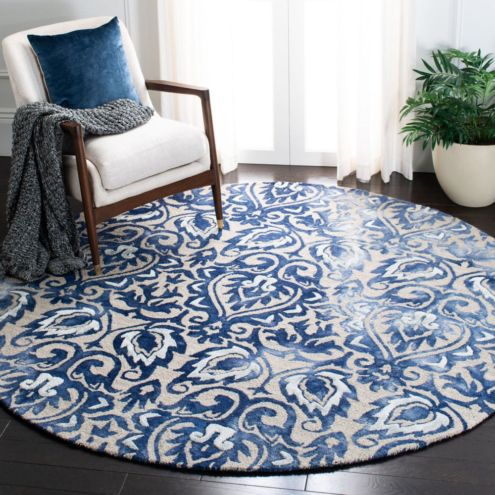 SAFAVIEH Dip Dye DDY511K Handmade Royal Blue / Beige Rug Image 2