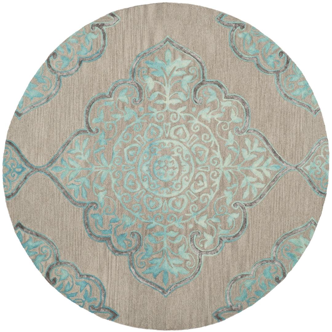 SAFAVIEH Dip Dye DDY510C Handmade Grey / Turquoise Rug Image 4