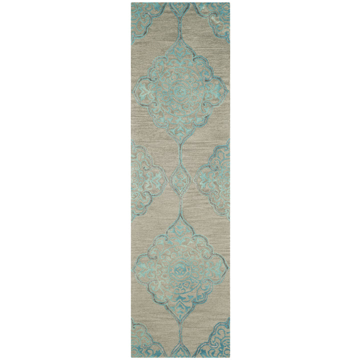 SAFAVIEH Dip Dye DDY510C Handmade Grey / Turquoise Rug Image 5