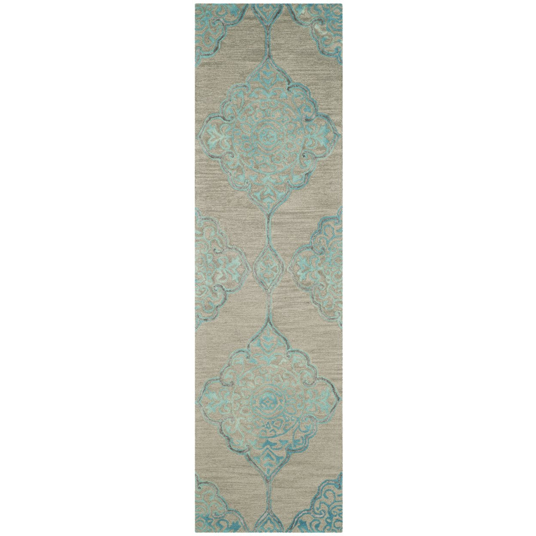 SAFAVIEH Dip Dye DDY510C Handmade Grey / Turquoise Rug Image 1