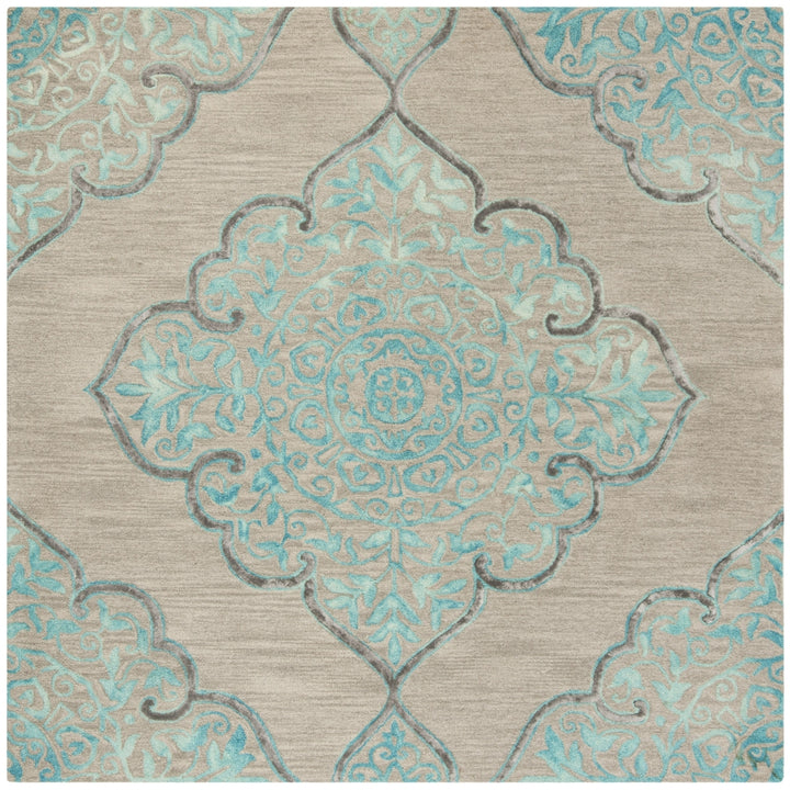 SAFAVIEH Dip Dye DDY510C Handmade Grey / Turquoise Rug Image 6