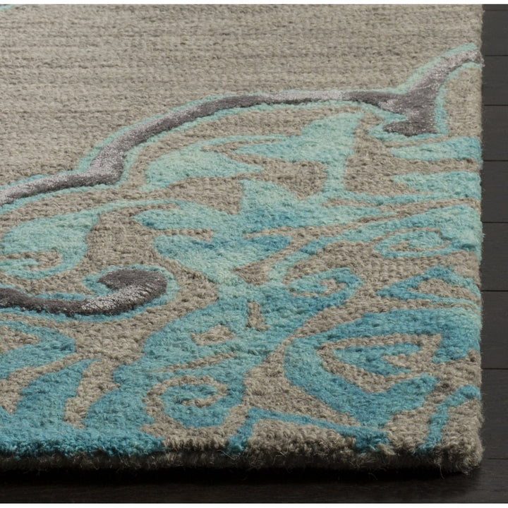 SAFAVIEH Dip Dye DDY510C Handmade Grey / Turquoise Rug Image 7