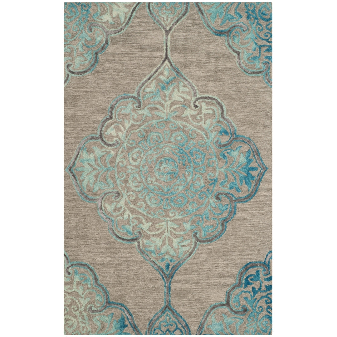 SAFAVIEH Dip Dye DDY510C Handmade Grey / Turquoise Rug Image 8