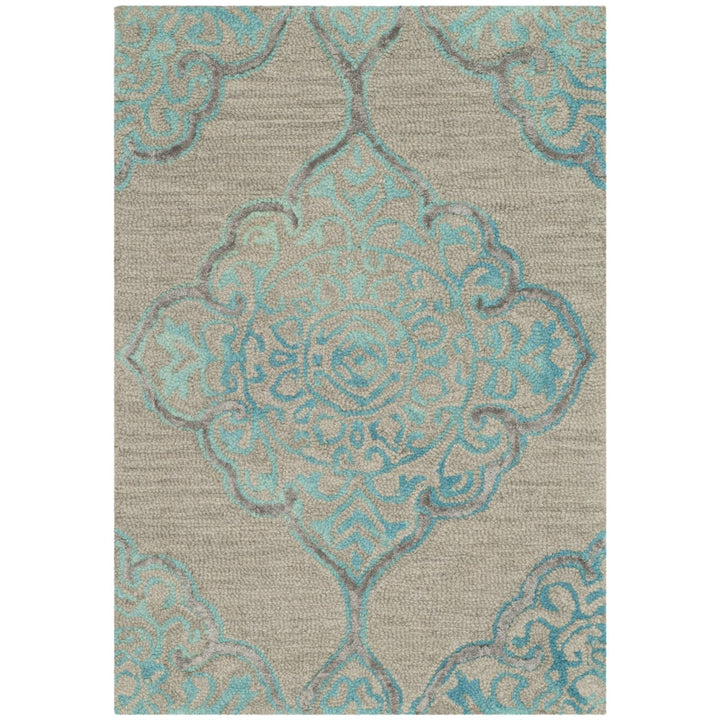 SAFAVIEH Dip Dye DDY510C Handmade Grey / Turquoise Rug Image 9