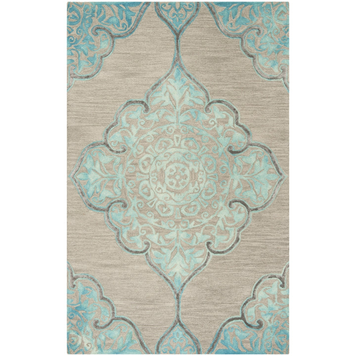 SAFAVIEH Dip Dye DDY510C Handmade Grey / Turquoise Rug Image 10