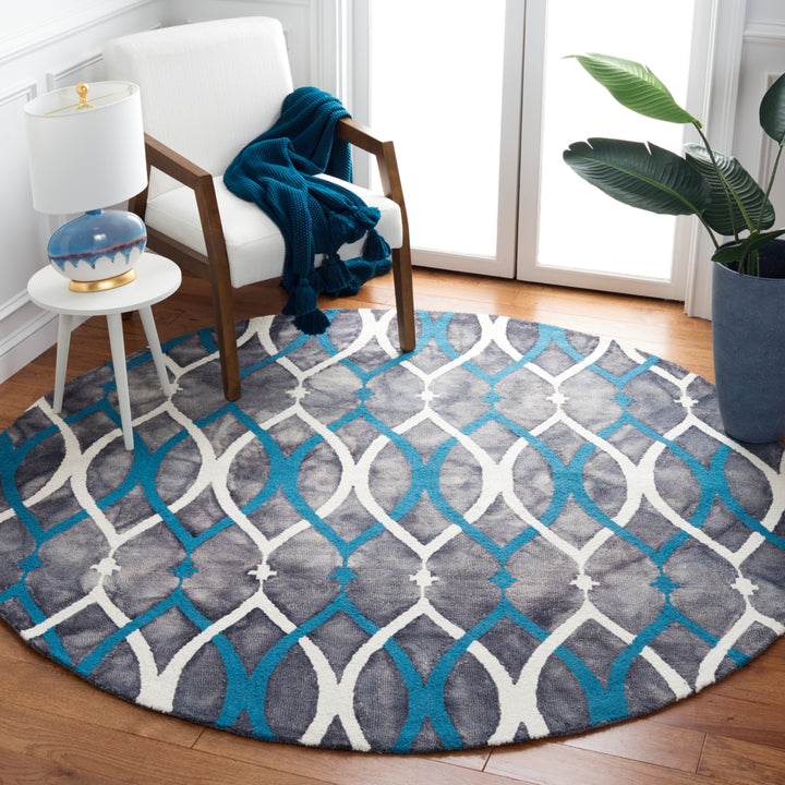 SAFAVIEH Dip Dye DDY534J Handmade Grey / Ivory Blue Rug Image 9