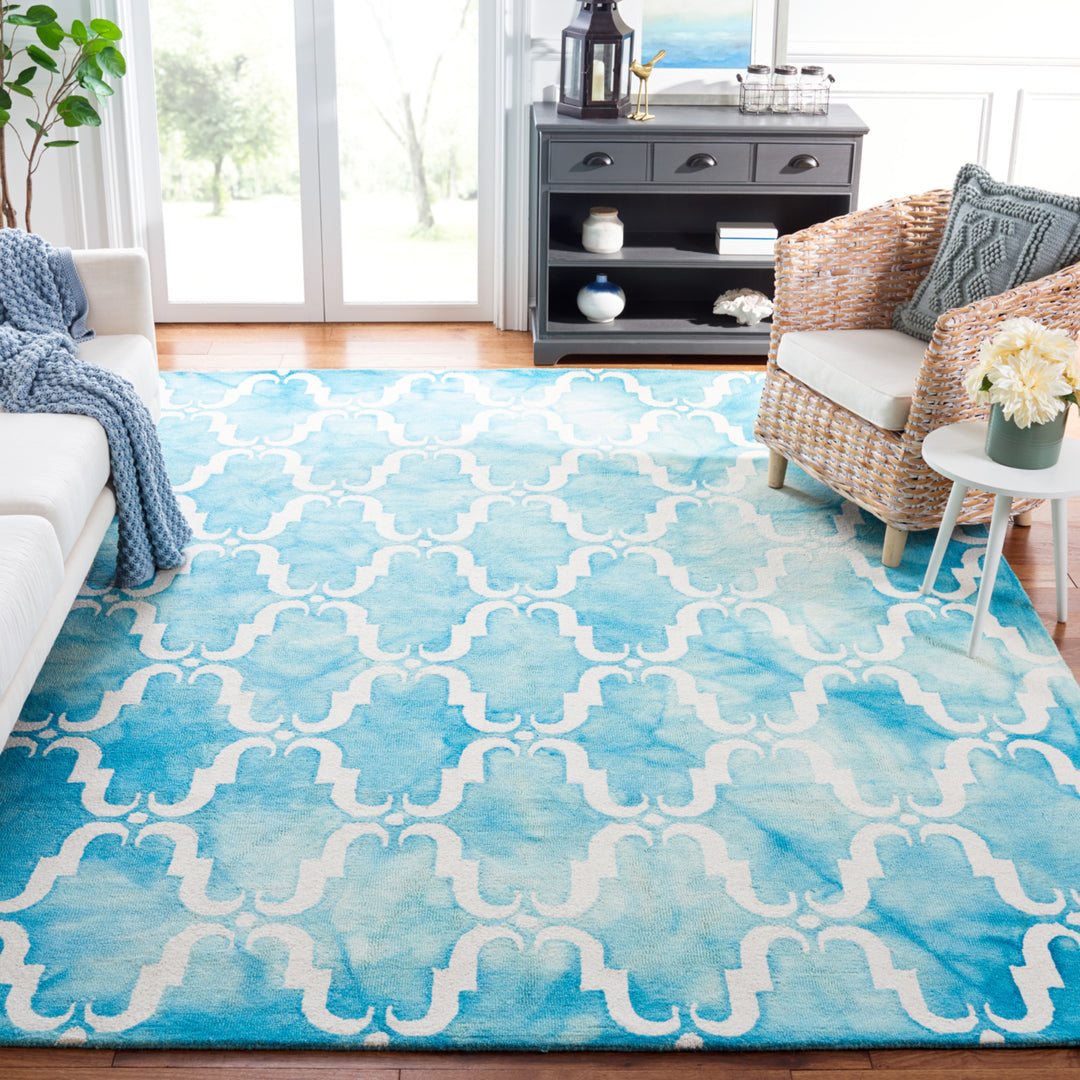 SAFAVIEH Dip Dye DDY536D Handmade Turquoise / Ivory Rug Image 1