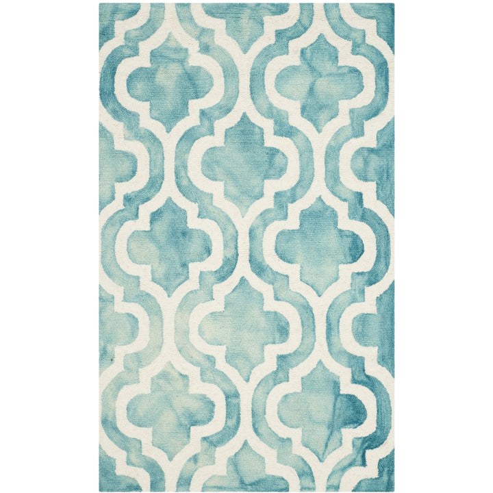 SAFAVIEH Dip Dye DDY537D Handmade Turquoise / Ivory Rug Image 4