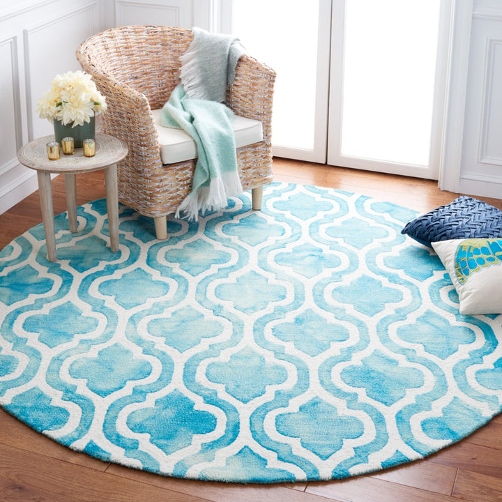 SAFAVIEH Dip Dye DDY537D Handmade Turquoise / Ivory Rug Image 9