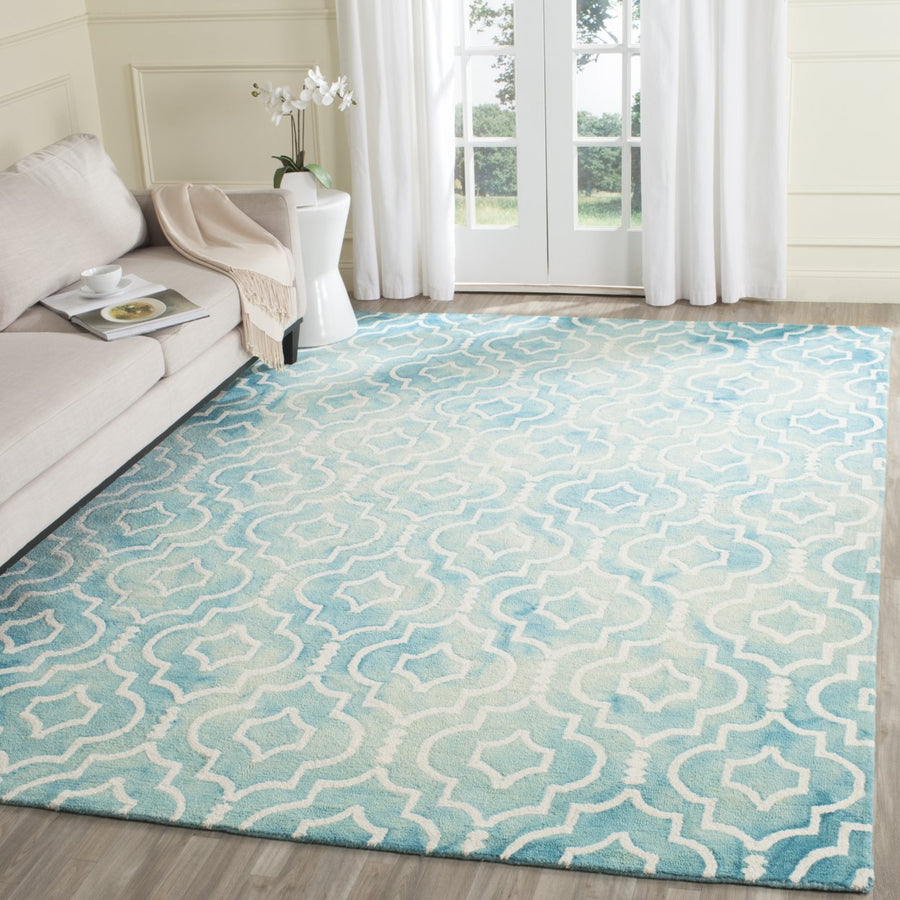 SAFAVIEH Dip Dye DDY538D Handmade Turquoise / Ivory Rug Image 1