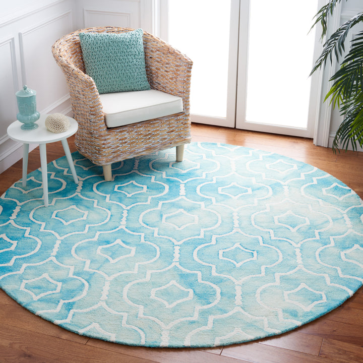 SAFAVIEH Dip Dye DDY538D Handmade Turquoise / Ivory Rug Image 11