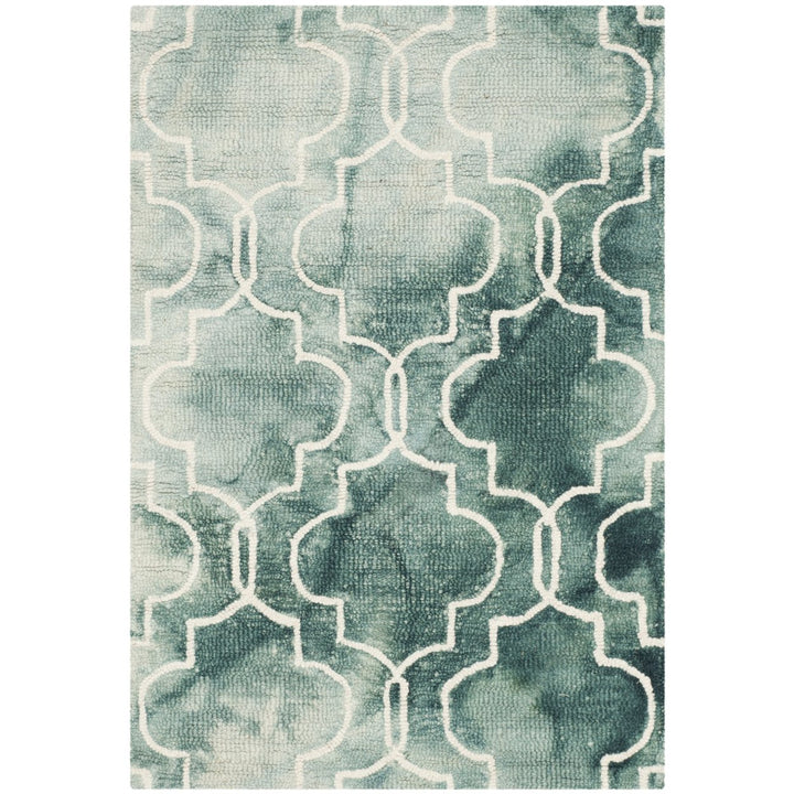 SAFAVIEH Dip Dye DDY676Q Handmade Green / Ivory Rug Image 1