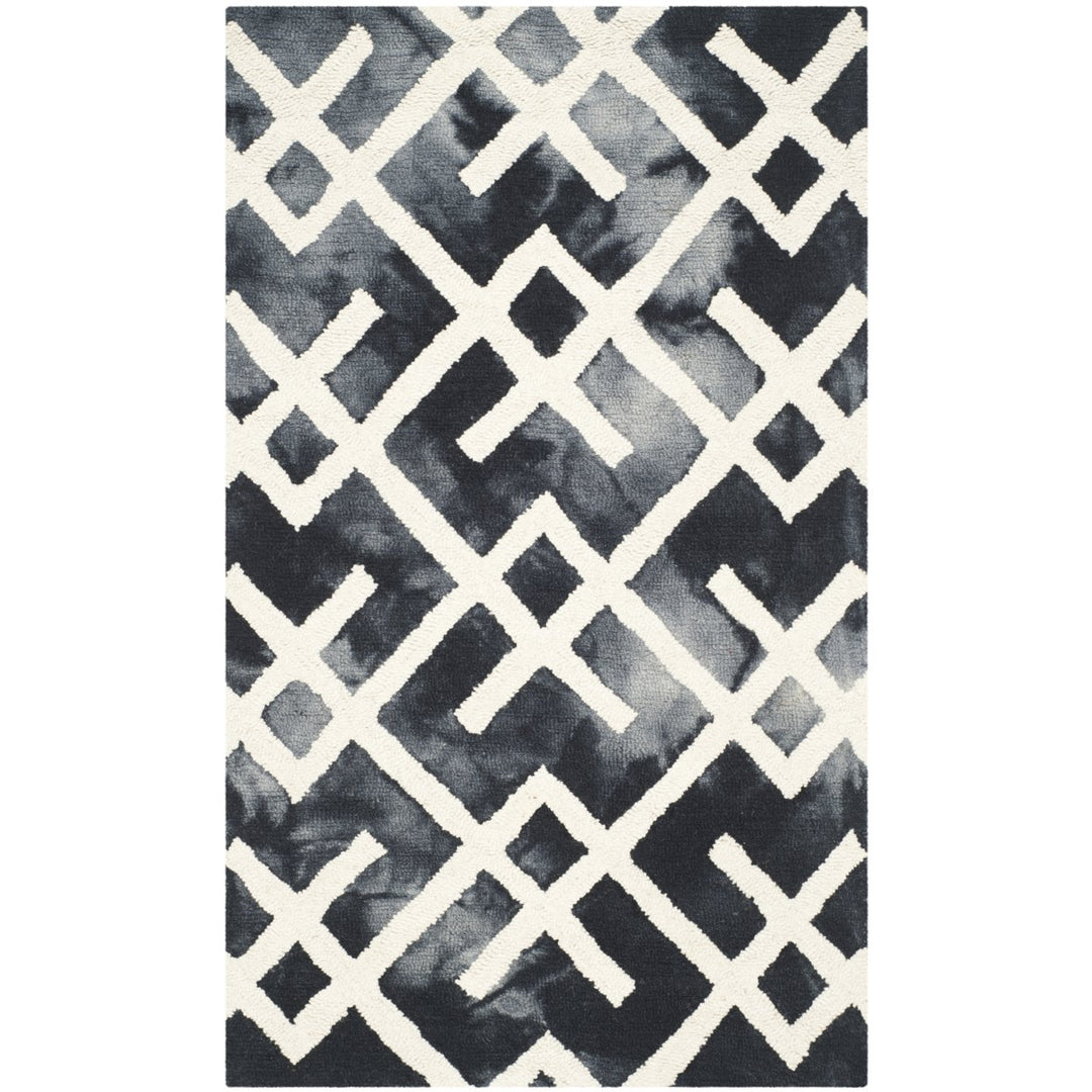 SAFAVIEH Dip Dye DDY677J Handmade Graphite / Ivory Rug Image 1