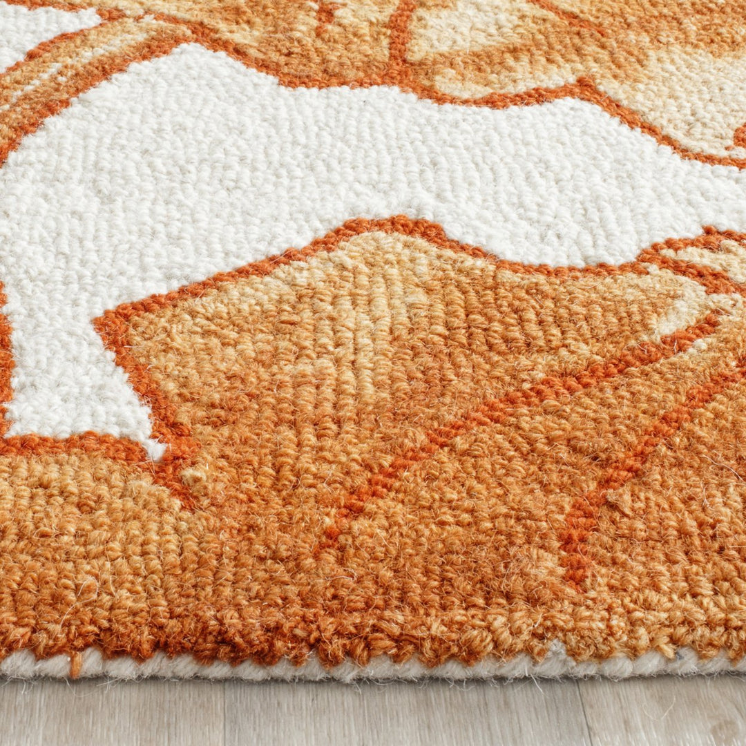 SAFAVIEH Dip Dye DDY683A Handmade Ivory / Orange Rug Image 7