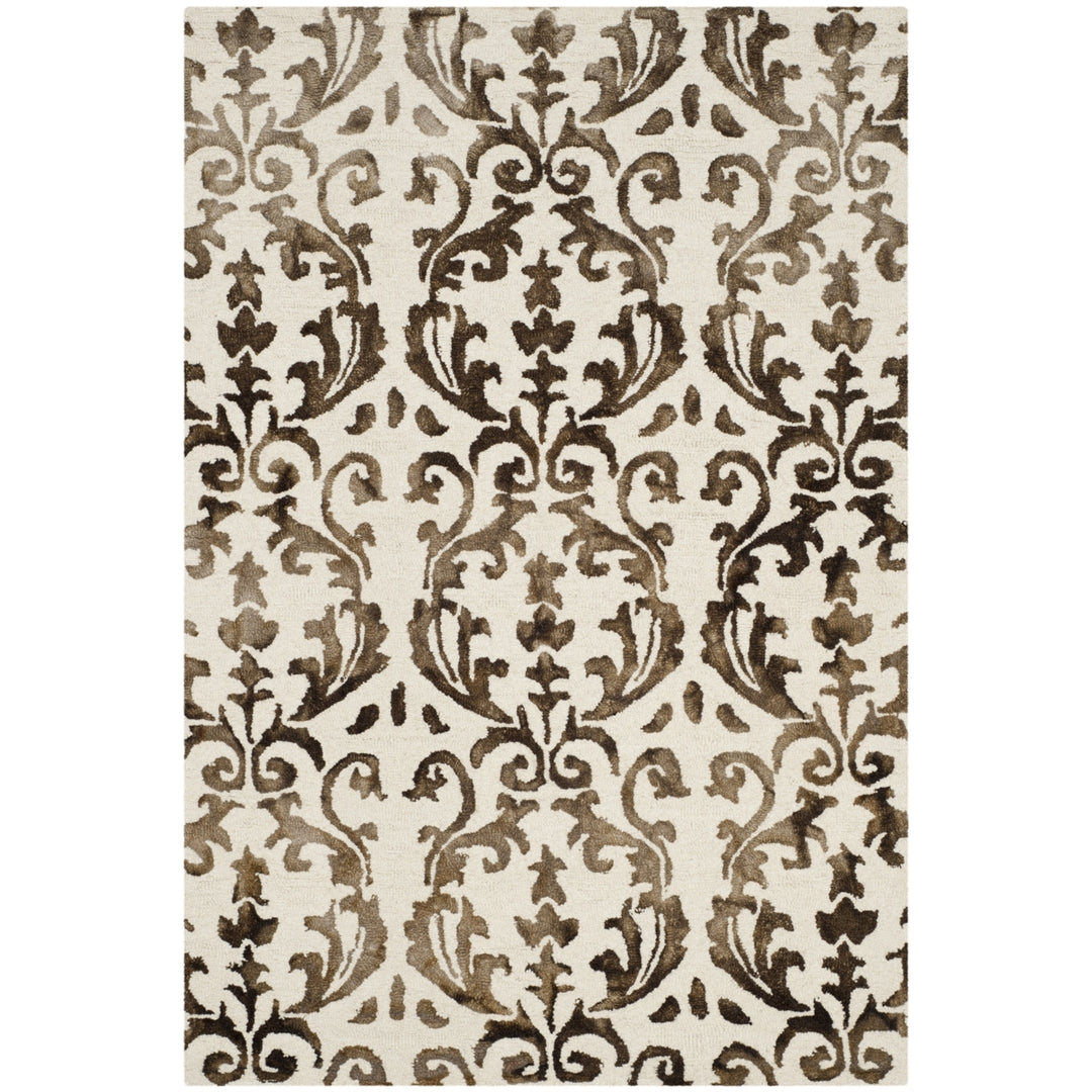 SAFAVIEH Dip Dye DDY689B Handmade Ivory / Chocolate Rug Image 6