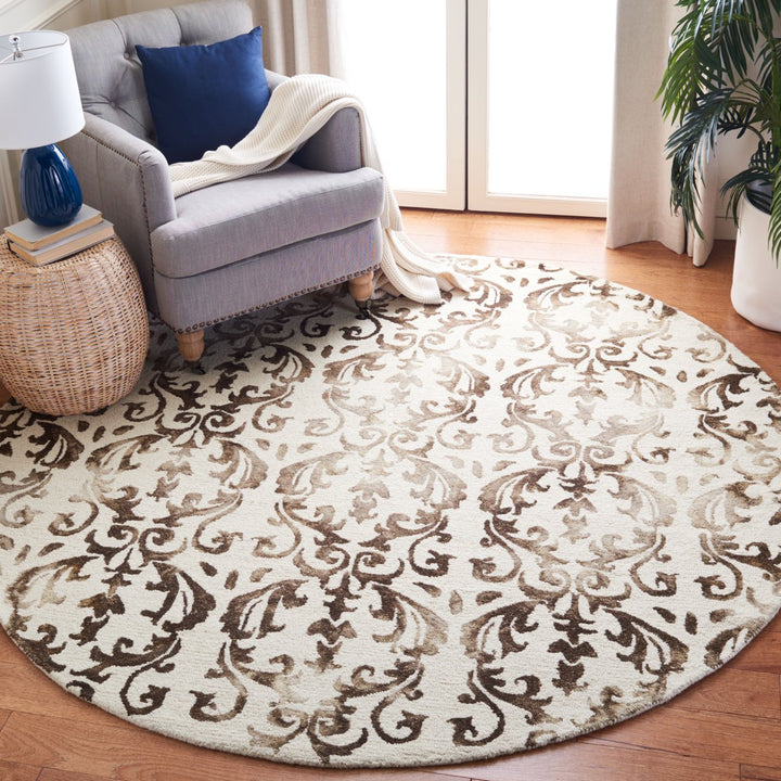 SAFAVIEH Dip Dye DDY689B Handmade Ivory / Chocolate Rug Image 10