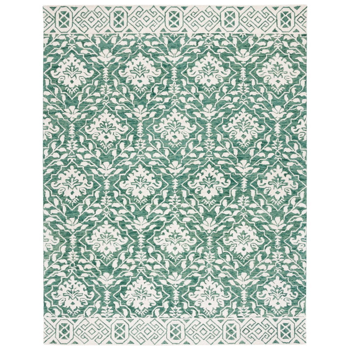 SAFAVIEH Dip Dye DDY901Y Handmade Dark Green / Ivory Rug Image 1