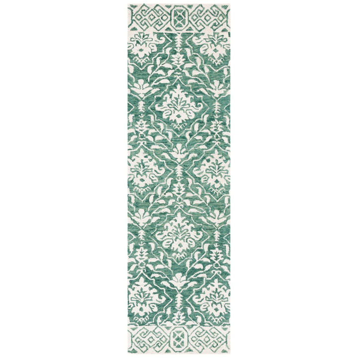 SAFAVIEH Dip Dye DDY901Y Handmade Dark Green / Ivory Rug Image 1